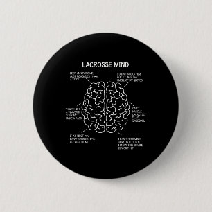 Badge Rond 5 Cm Lacrosse Joueur Penser Dire Cerveau Drôle Christma