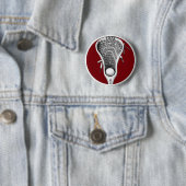 Badge Rond 5 Cm Lacrosse Maroon Team Gifts (En situation)