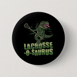 Badge Rond 5 Cm Lacrosse-o-saurus - Drôle de joueur de Lacrosse Am