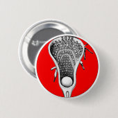 Badge Rond 5 Cm Lacrosse Red Team Gifts (Devant & derrière)