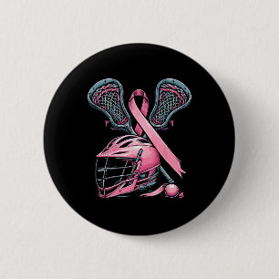 Badge Rond 5 Cm Lacrosse Ruban rose Bleu du sein Sensibilisation a