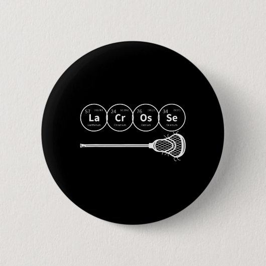 Badge Rond 5 Cm Lacrosse Tableau périodique des éléments Cadeau de (Devant)