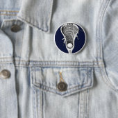 Badge Rond 5 Cm Lacrosse Team Gifts (En situation)