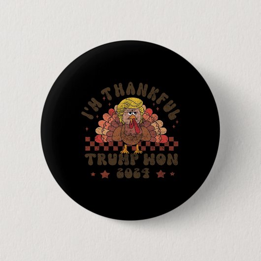 Badge Rond 5 Cm L'action de grâces Trump rend l'action de grâces e (Devant)
