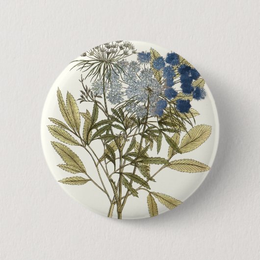 Badge Rond 5 Cm Lacy Feuilles - Fleurs et verdure (Devant)