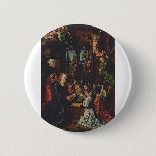 Badge Rond 5 Cm L'Adoration de l'Enfant Jésus