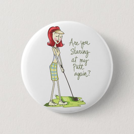 Badge Rond 5 Cm Lady Golfer (Devant)