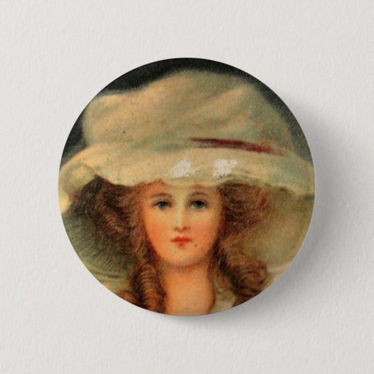 Badge Rond 5 Cm Lady Hat (Devant)
