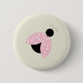 Badge Rond 5 Cm Ladybug, coccinelle mignonne, coccinelle rose, coc (Devant)