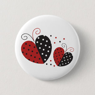 Badge Rond 5 Cm Ladybug Heart mignon