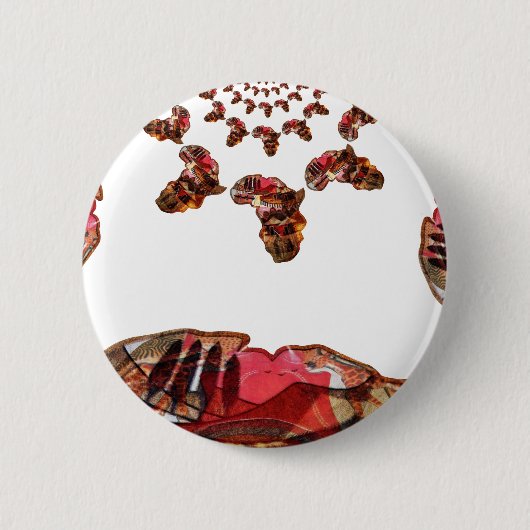Badge Rond 5 Cm L'Afrique en mouvement : Carte Kaleidoscope (Devant)