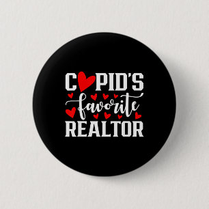 Badge Rond 5 Cm L'agent immobilier favori de Cupidon Cœur mignon S