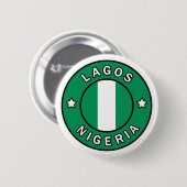 Badge Rond 5 Cm Lagos Nigeria (Devant & derrière)