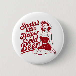 Badge Rond 5 Cm L'aide de Santa Snarky Noël Sarcasme 