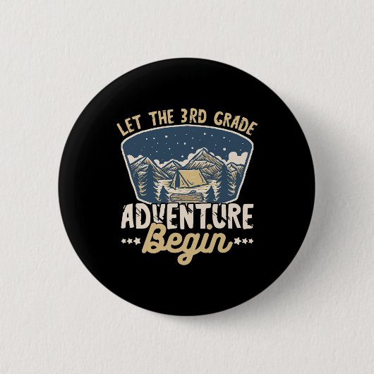 Badge Rond 5 Cm Laisser l'aventure de 3e année commencer enseignan (Devant)
