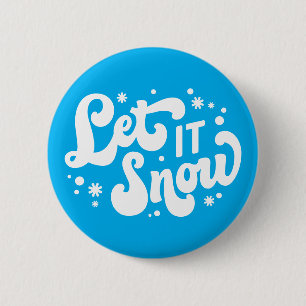 Badge Rond 5 Cm Laisser neiger hiver design