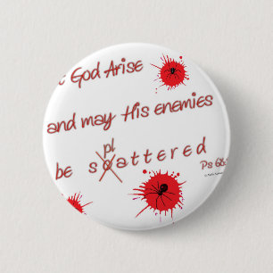 Badge Rond 5 Cm Laissez Dieu surgir et pouvez ses ennemis être