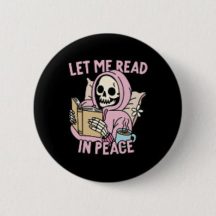 Badge Rond 5 Cm Laissez-Moi Lire En Paix Drôle Fantôme Lecture Hal