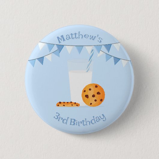 Badge Rond 5 Cm Lait et cookies (Devant)