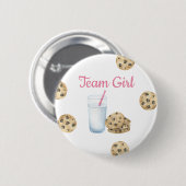 Badge Rond 5 Cm Lait et cookies Révélation de genre - Team Girl (Devant & derrière)