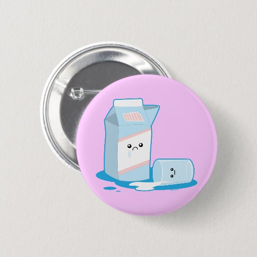 Badge Rond 5 Cm Lait renversé (Devant & derrière)