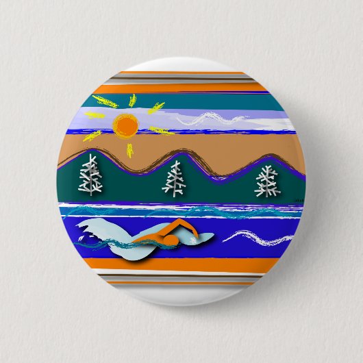 Badge Rond 5 Cm Lake Swim (Devant)