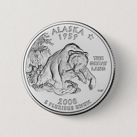 Badge Rond 5 Cm L'Alaska (Devant)