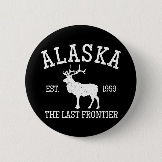 Badge Rond 5 Cm L'Alaska La Dernière Frontière (Devant)
