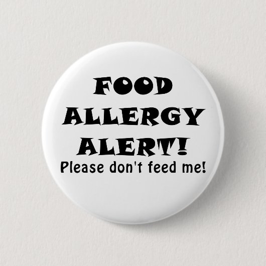 Badge Rond 5 Cm L'alerte d'allergie alimentaire svp ne (Devant)