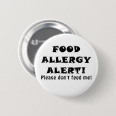 Badge Rond 5 Cm L'alerte d'allergie alimentaire svp ne (Devant & derrière)