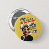 Badge Rond 5 Cm L'Alexandrie Ocasio Cortez 2020 (Devant & derrière)