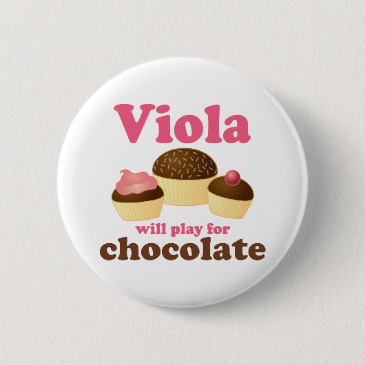 Badge Rond 5 Cm L'alto mignon jouera pour le chocolat (Devant)
