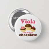 Badge Rond 5 Cm L'alto mignon jouera pour le chocolat (Devant & derrière)