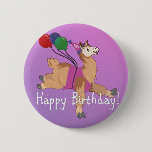 Badge Rond 5 Cm Lama de joyeux anniversaire !