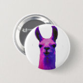 Badge Rond 5 Cm Lama graphique rose (Devant & derrière)
