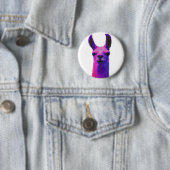 Badge Rond 5 Cm Lama graphique rose (En situation)
