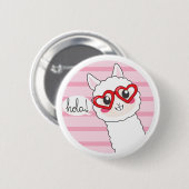 Badge Rond 5 Cm Lama mignon Hola (Devant & derrière)