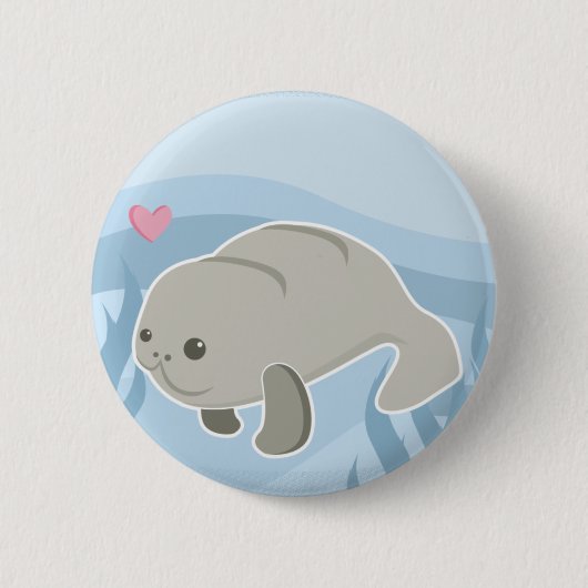 Badge Rond 5 Cm lamantin (Devant)