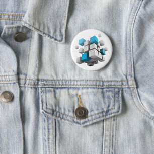 Badge Rond 5 Cm l'amas flottant de cubes de SlipperyJoe varie en t