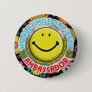 Badge Rond 5 Cm L'AMBASSADEUR 2012 de jour de sourire du monde