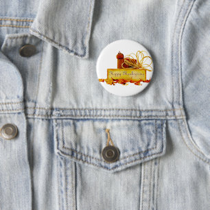 Badge Rond 5 Cm l'ambiance chaleureuse et festive de Thanksgiving