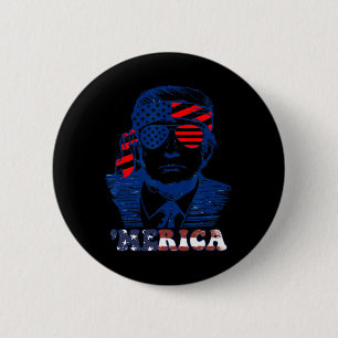Badge Rond 5 Cm L'Amérique 4 juillet le drapeau américain de Trump