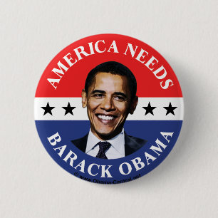 Badge Rond 5 Cm L'Amérique a besoin d'un bouton Barack Obama