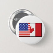 Badge Rond 5 Cm L'Amérique Canada (Devant & derrière)