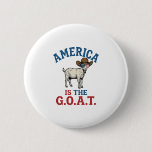 Badge Rond 5 Cm L'Amérique Est La G.O.A.T Chemise de Cow-boy Patri