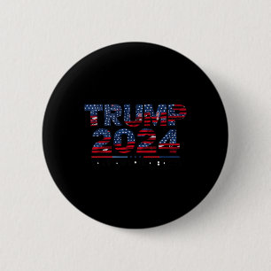 Badge Rond 5 Cm L'Amérique nous soutient Drapeau 4 juillet Donald 