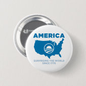 Badge Rond 5 Cm L'Amérique Obama (Devant & derrière)