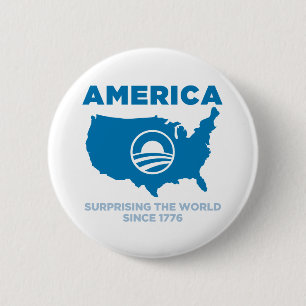 Badge Rond 5 Cm L'Amérique Obama