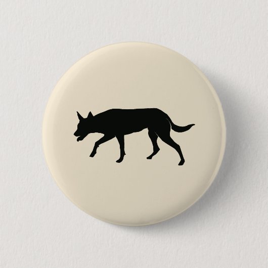 Badge Rond 5 Cm L'Ami australien Kelpie Silhouette (Devant)