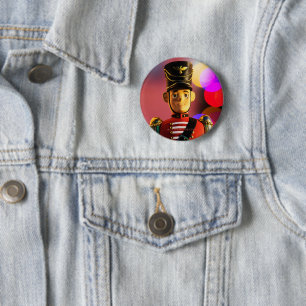 Badge Rond 5 Cm L'ami soldat de jouet classique de Noël de Slipper
